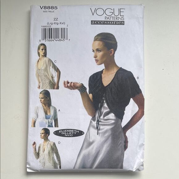 Uncut Vogue Sewing Pattern Accessories V8885 shrugs - Picture 1 of 6